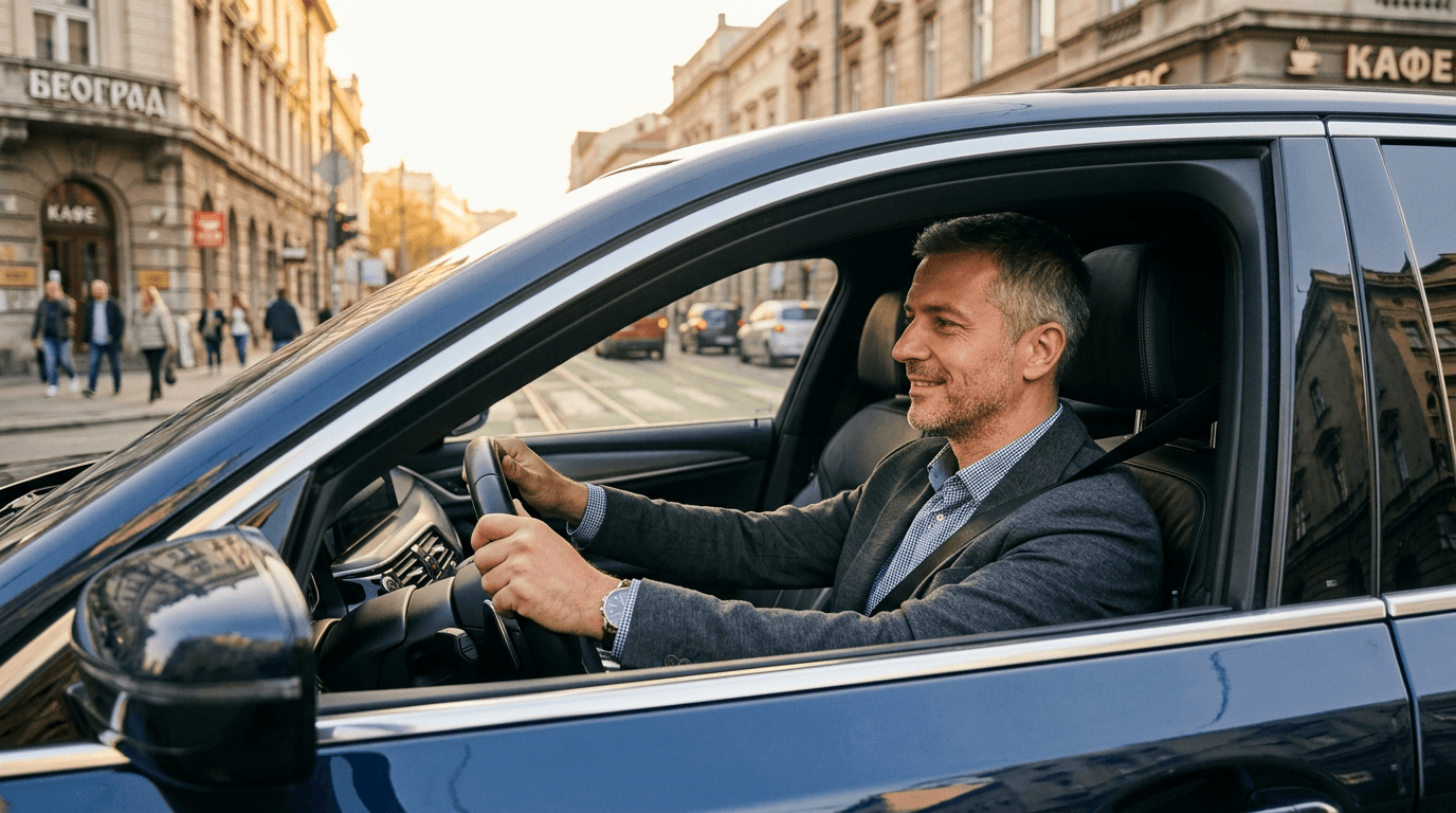 Vozač nastavlja da vozi svoj automobil ulicama Beograda nakon zaloga vozila